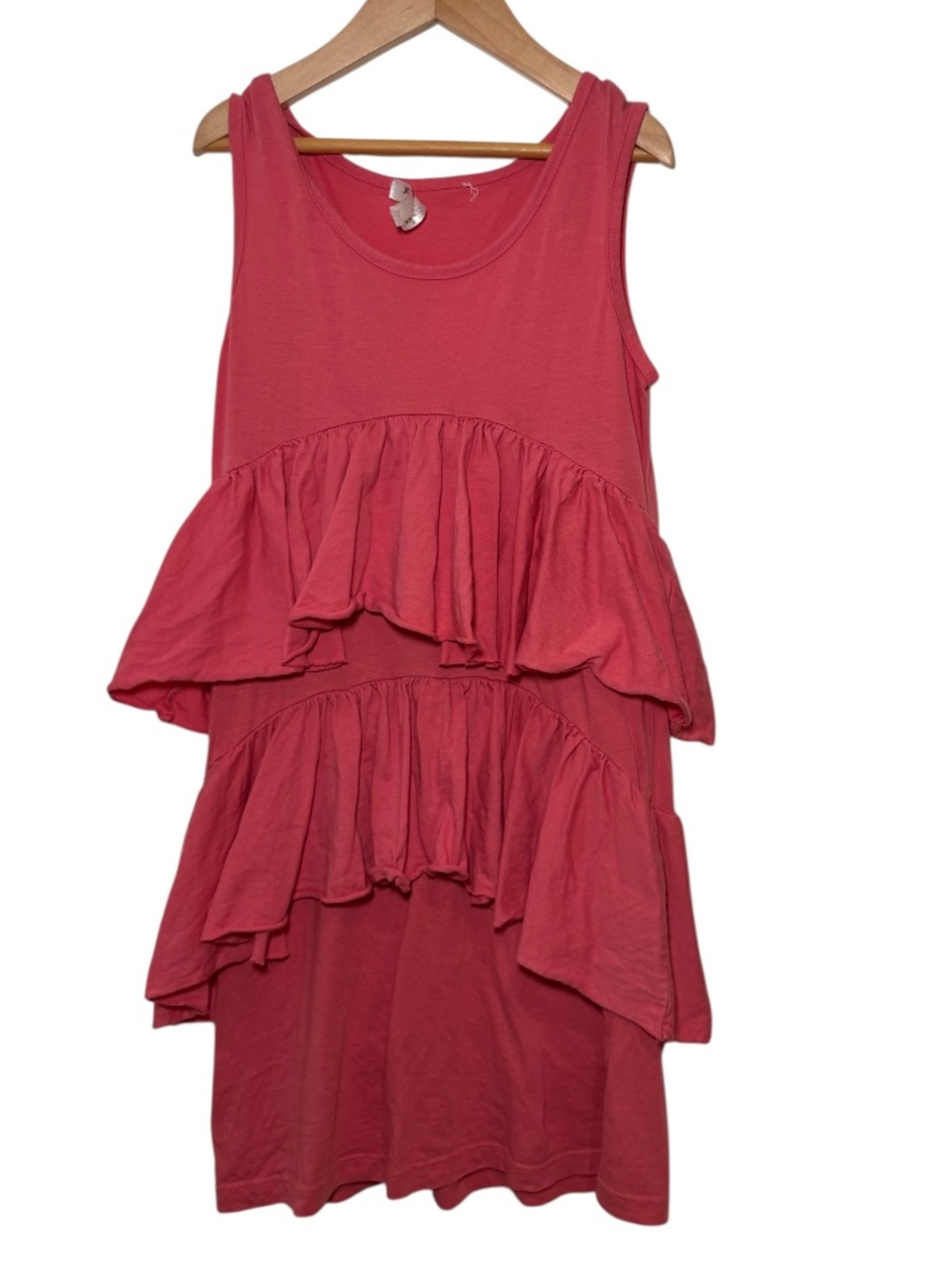 JOAH LOVE coral red/pink ruffle casual sleeveless dress - size 8